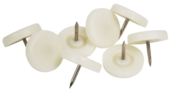 Møbelknotter Ø25 mm hvit plast 24 stk.